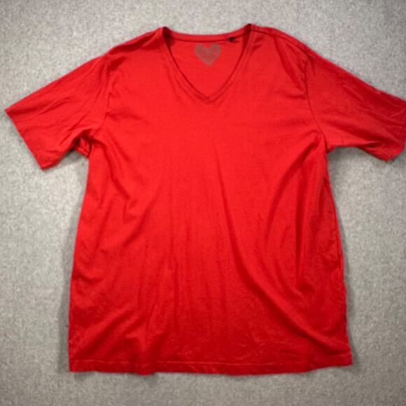 Ulla Popken V-Neck Short Sleeve Tee Shirt Women's 20/22 Red Cotton - Picture 1 of 9